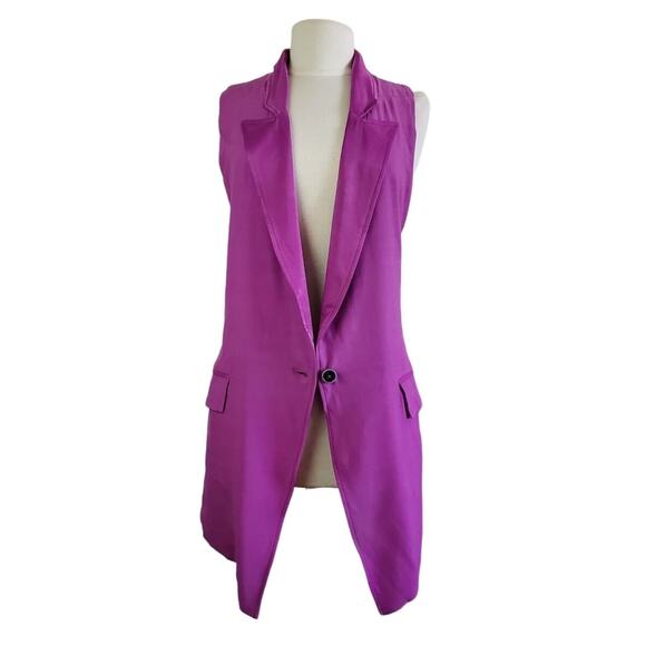 FREE PEOPLE Lennie ob1207043 Deep V Neck Lined Purple Vest Womens Small - Picture 1 of 7